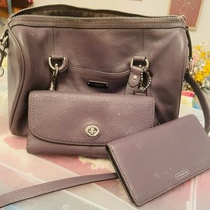 Grey Coach purse with wallet.